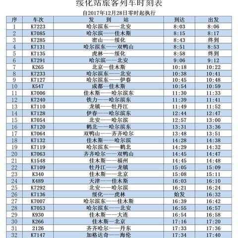 南岔站列车时刻表全面解析